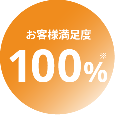 お客様満足度100%