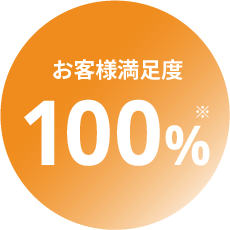 お客様満足度100%