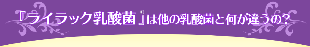 ライラック乳酸菌は他の乳酸菌と何が違うの？